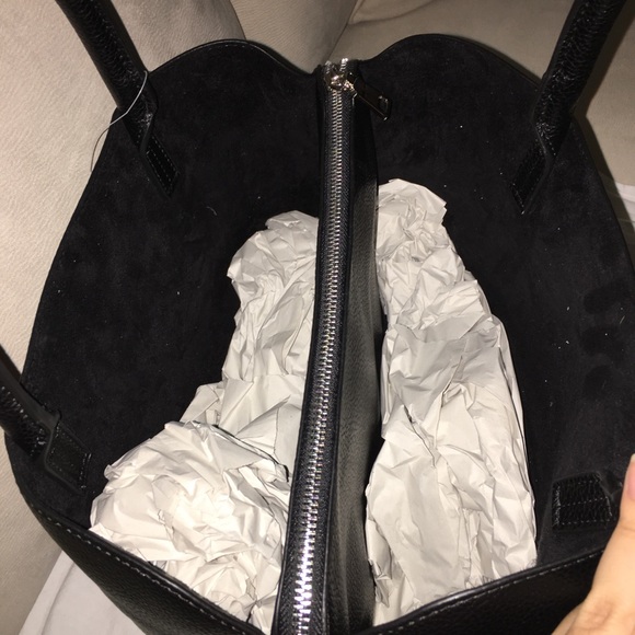 Steve Madden Black Leather Tote / Crossbody - Picture 2 of 7